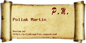 Poliak Martin névjegykártya