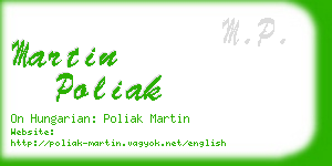 martin poliak business card